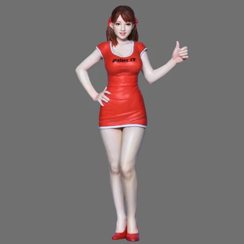 

Free Shipping 1/24 Scale 7.5cm Unpainted Resin Figure Asian girl collection figure