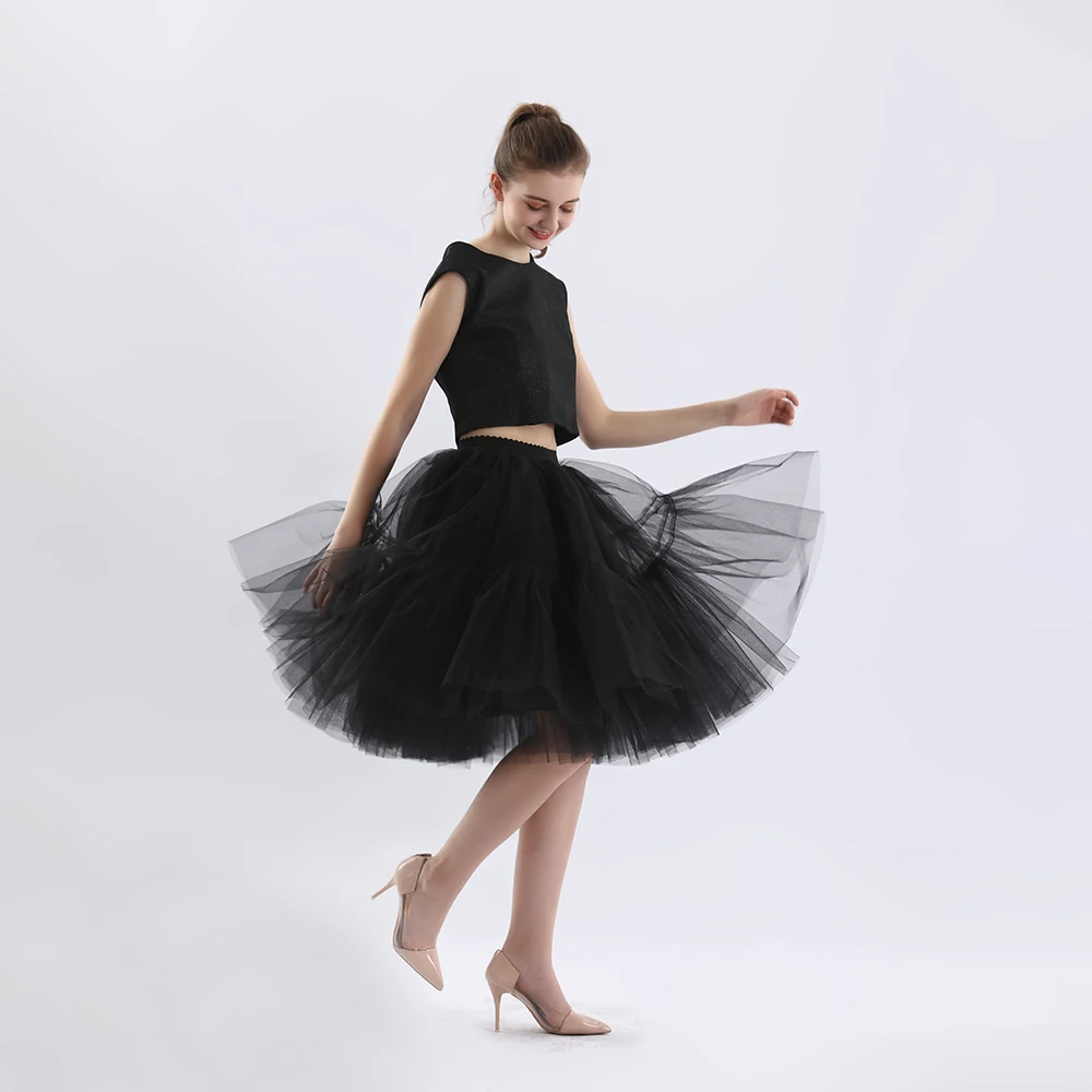 FOLOBE черный для женщин балетные костюмы танец юбка для маленьких девочек s плиссированные Нижняя юбка в стиле "Лолита" faldas mujer saias Jupe YFS04055
