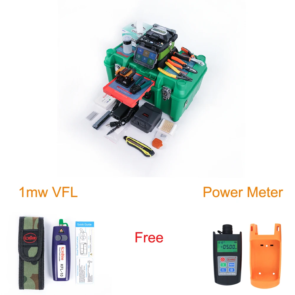 

Newest Fiber Fusion Splicer Komshine FX37 fusionadora de fibra optica with Power Meter and VFL for free