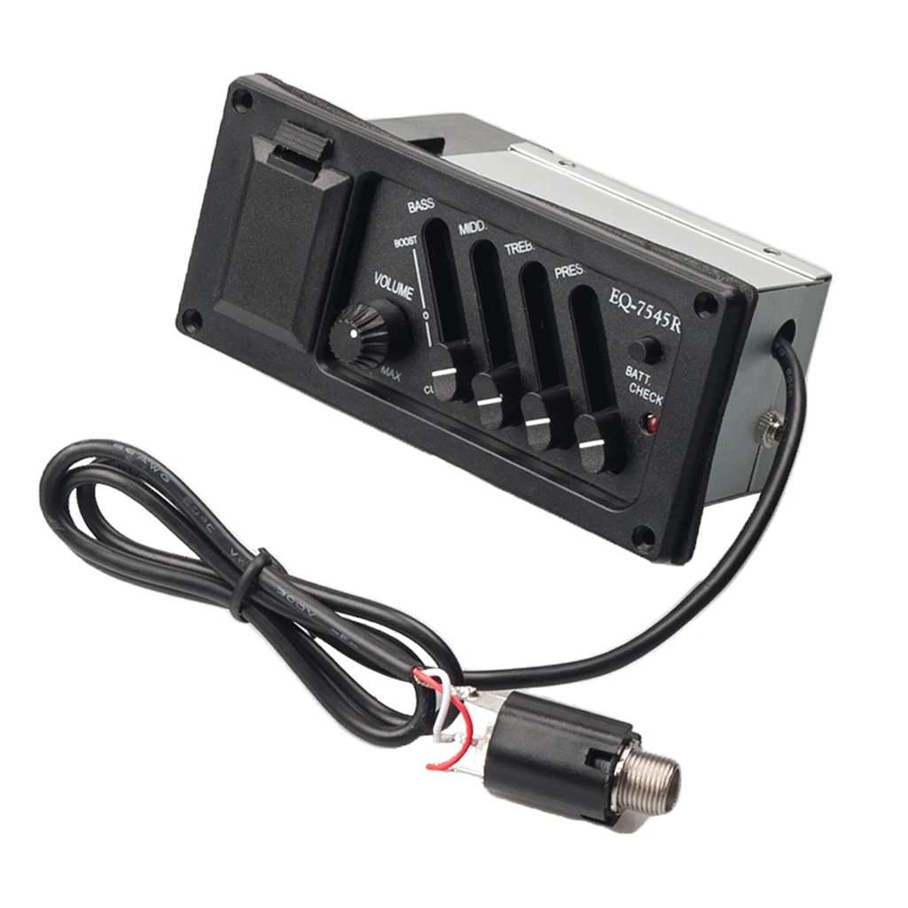 MagiDeal Q-7545R 4 Band EQ Equalizer Piezo Pickup for Acoustic Guitar Parts MagiDeal Q-7545R 4 Band EQ Equalizer Piezo Pickup for Acoustic Guitar Parts