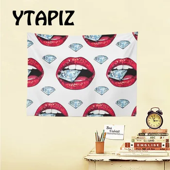 

Beautiful Tapestry Woman Tapestry Gorgeous Lip Print Crystal Masonry Snowflake Landscape Wall Blanket Decoration Room Tapestry