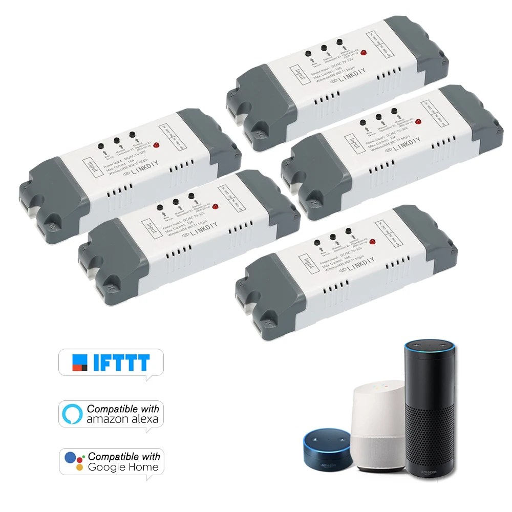 5 шт. 2CH умный Wifi переключатель универсальный модуль DC/AC7 32V беспроводной таймер