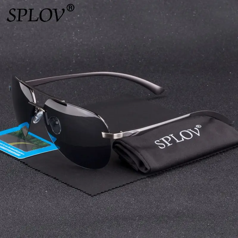 

SPLOV Classic Pilot Sunglasses For Men And Women Polarized Aluminium Magnesium Spring Legs Eyewear Gafas De Sol UV400 No Case