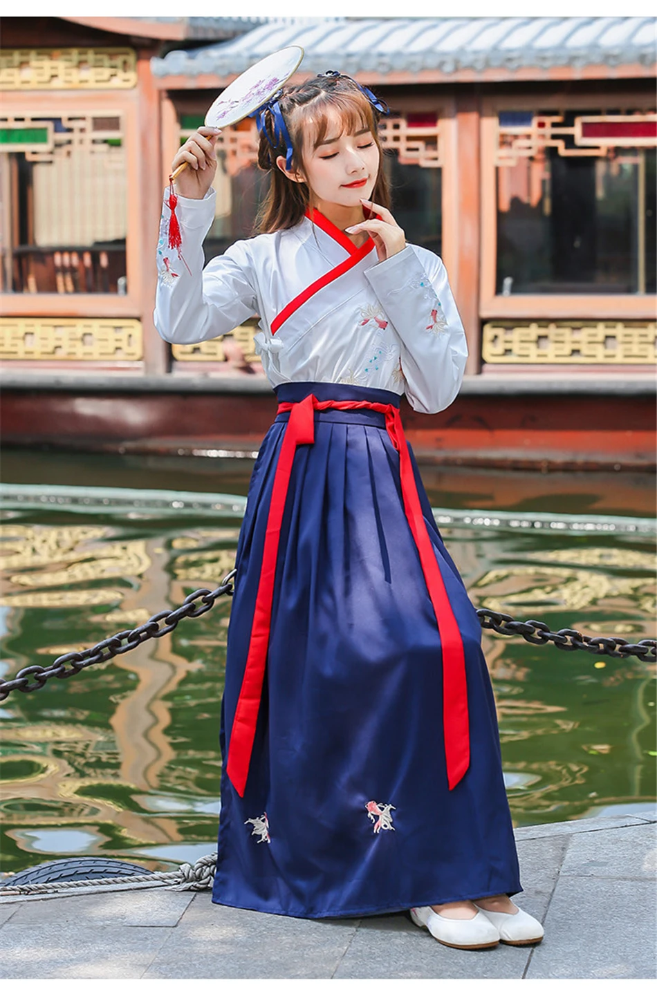 Новинка, Женская традиционная китайская одежда, праздничный наряд, танцевальный костюм с вышивкой, костюм танга, древние костюмы, топ+ платье