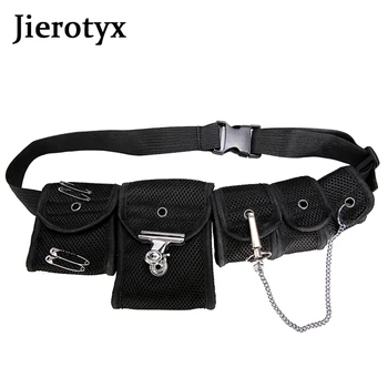 

JIEROTYX Hip Hop Chest Bag for Unisex Black Streetwear Chest Rig Women Multi-pocket Travel Phone Belt Bag Pouch Waist Cheaper