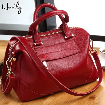 

HMILY Natural Cowhide Women Handbags Fashion Daily Messenger Bag For Ladies Genuine Leather Shoulder Bag Nice Color Casual Bag