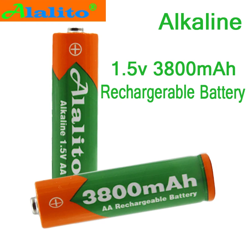 2 шт/шт ALalito AA Аккумуляторная батарея 3800 mah 1 5 V Новая Щелочная аккумуляторная для