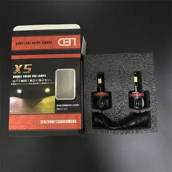

2Pcs H7 Led H1 H3 H8 H11 9005 HB3 9006 HB4 Led Bulb H27 880 881 Dual Color 2600LM Car Fog Lights Lamp Auto 12V - 24V 6000K