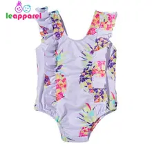 Летние купальные костюмы с цветочным принтом для маленьких девочек комбинезоны для новорожденных цельный Комплект для купания детская пляжная одежда