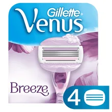 Cменные кассеты для бритья Venus Breeze(cо встроенными подушечками с гелем)(4 шт