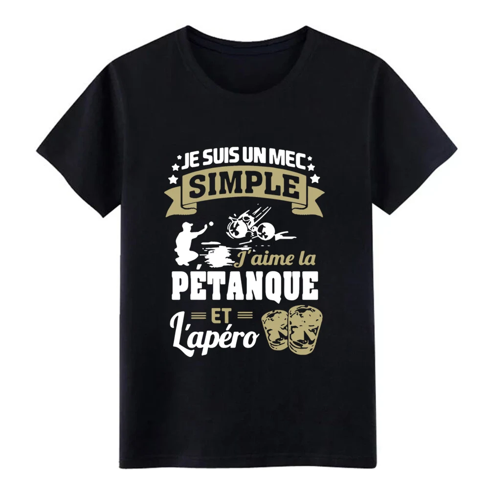 Je suis un mec простая футболка j aime la petanque et lapero Мужская на заказ 100% хлопок с круглым