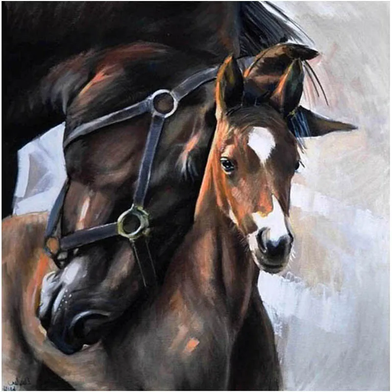 

Full diamond 5Ddiamond painting "mother and child horse" embroidery cross-stitch rhinestone mosaic painting home decoration F713