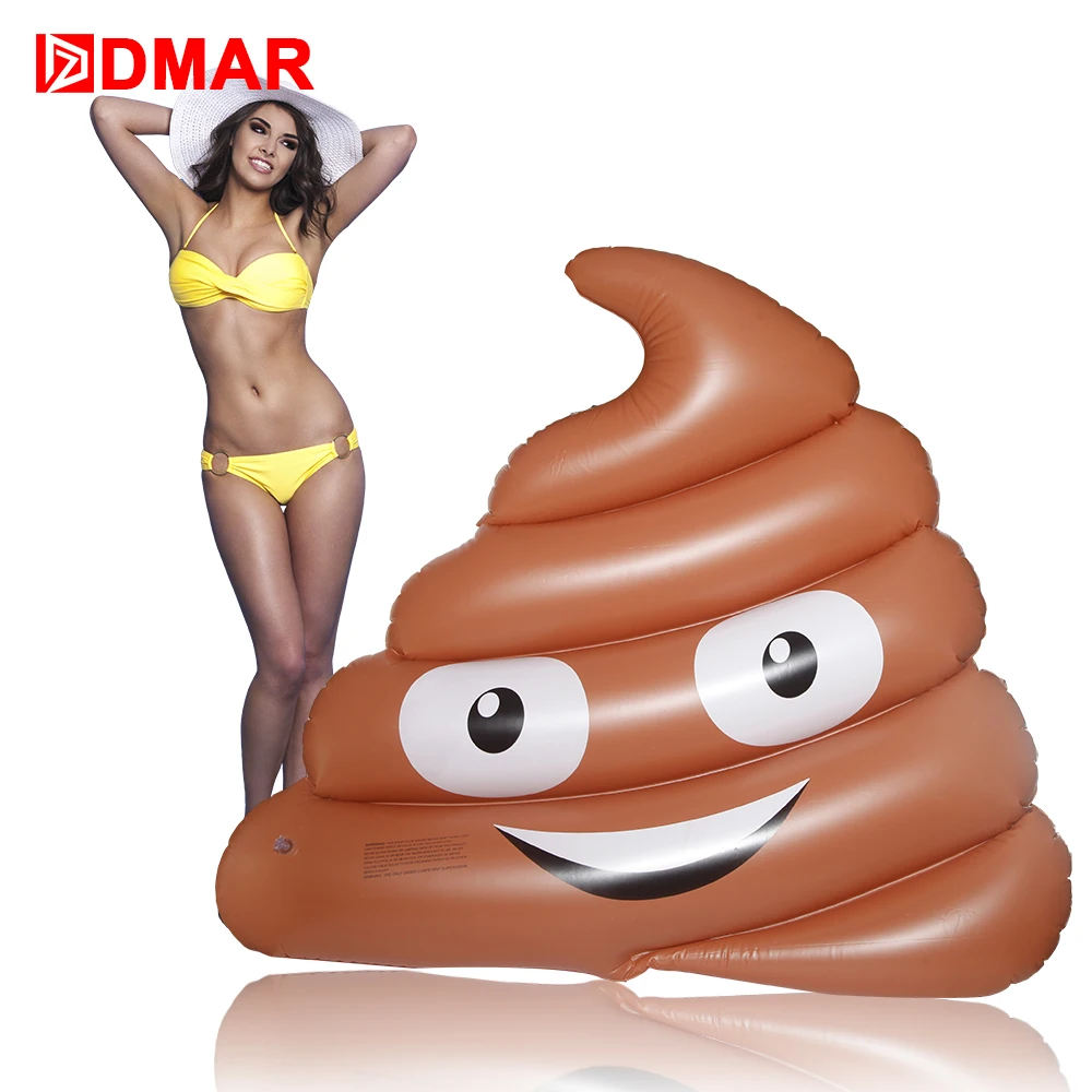 

DMAR Inflatable Poop Emoji Giant Pool Float Funny Inflatable Louger Raft Flaoter Mattress Swimming Ring Water Sea Beach Toys