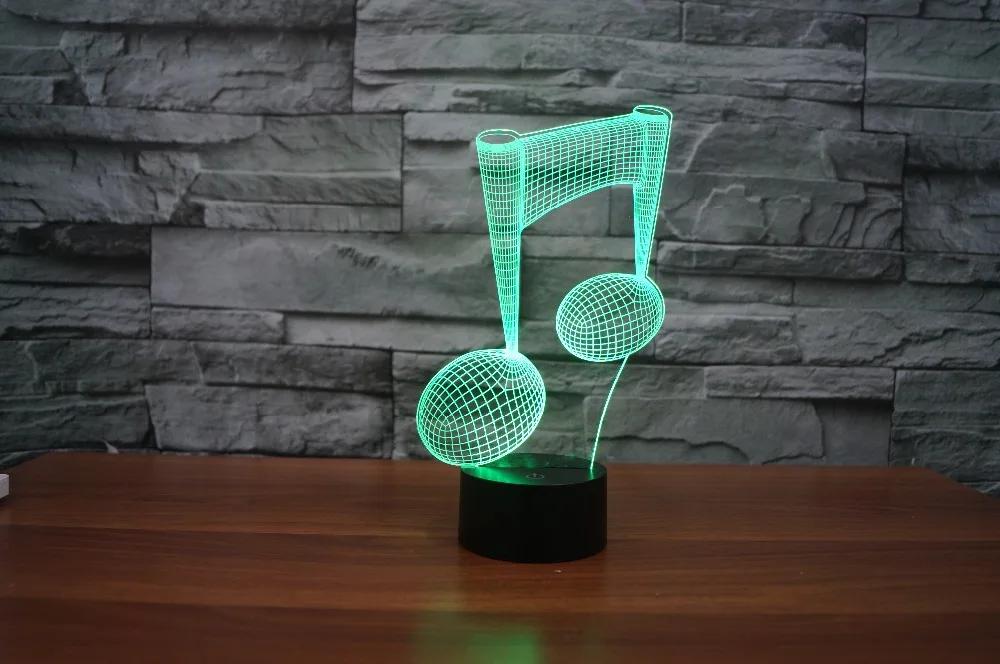 7 цветов светодиодный светильник USB 3D Luminaria нотный ночной Светильник детский инструмент лампа для usb ноутбука домашний декор для меломанов