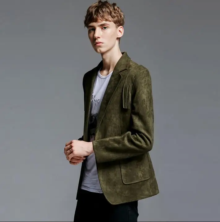 olive blazer mens