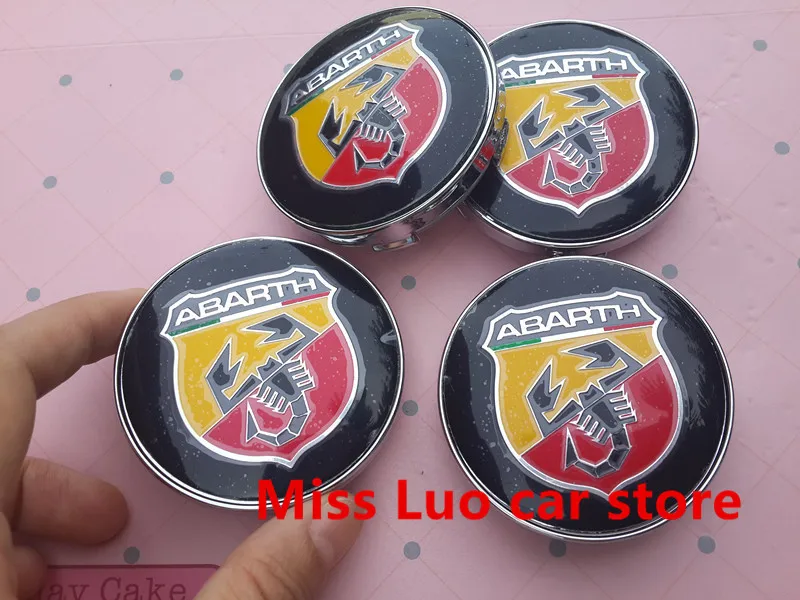 4pcs 60mm Abarth Wheel Center Hub Caps Wheel Dust proof emblem covers