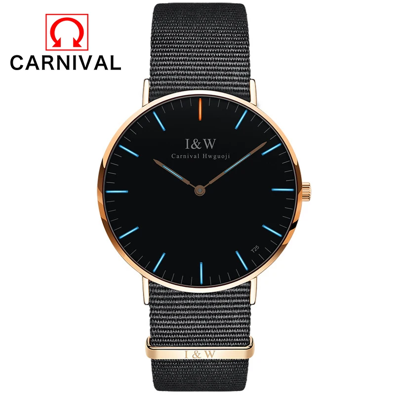 Brand CARNIVAL Watches Women Fashion Casual Sport Clock Classical Nylon Male Quartz Wrist Watch Luminous watches Relogio Feminin Brand CARNIVAL Watches Women Fashion Casual Sport Clock Classical Nylon Male Quartz Wrist Watch Luminous watches Relogio Feminin