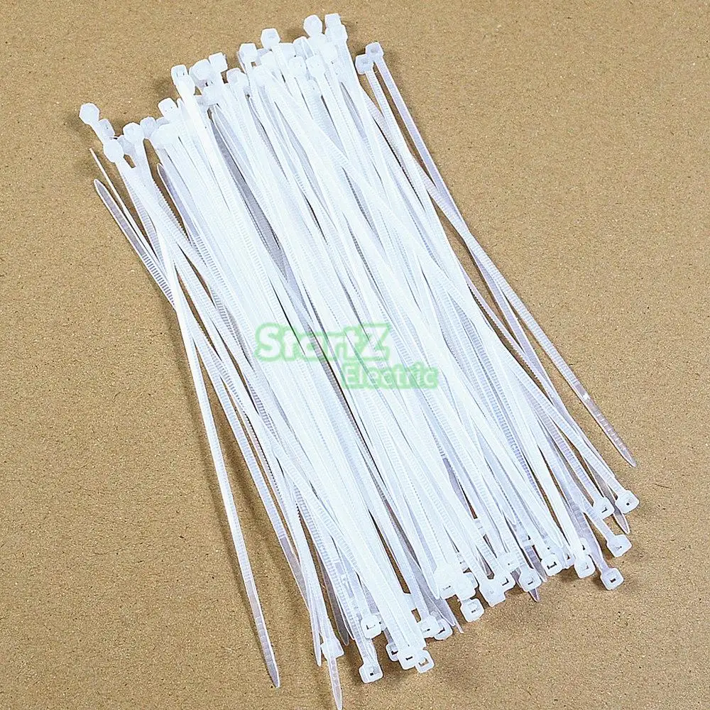 Самоблокирующиеся Кабельные стяжки Nylon66 250/500 шт. белые 5x (150200250300350400450500) мм