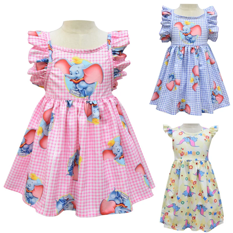 Новинка; Dumbo; детское платье принцессы для девочек; Детский костюм на Хеллоуин; платья принцессы для девочек; детское платье с рисунком животных