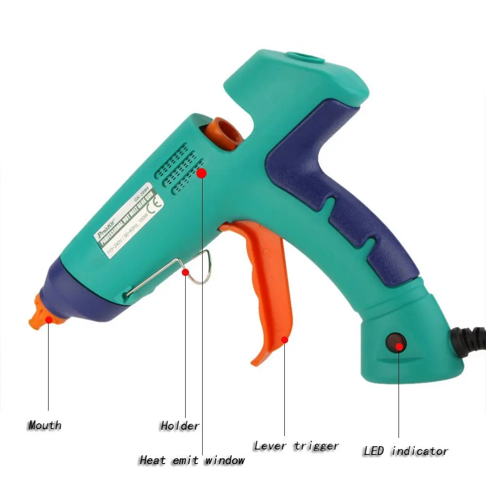 Горячая Мощность Инструмент Proskit GK-389H Профессиональный термоклеевой пистолет 100 Вт для клейких картонных коробок