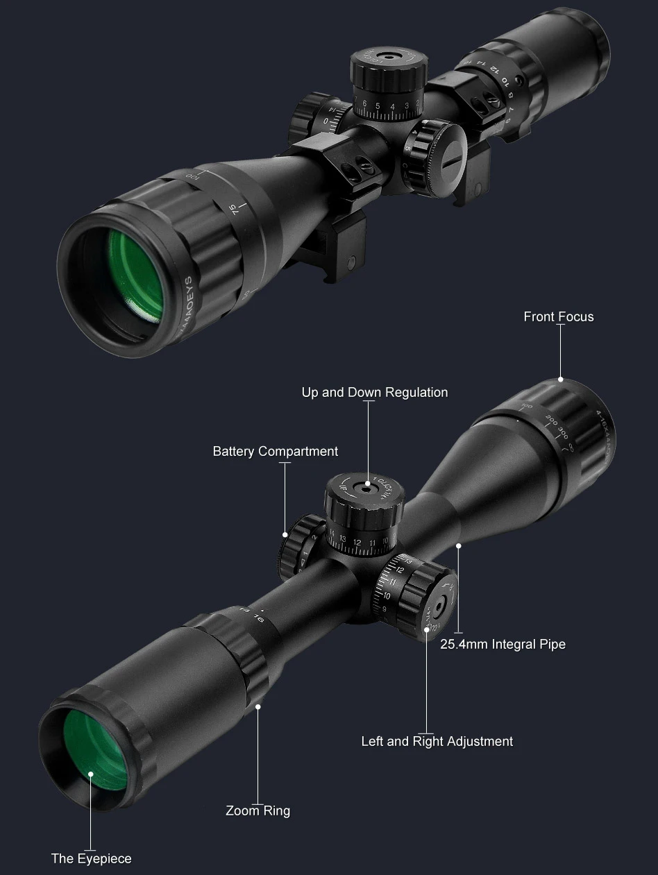 BSA оптика 4-16x44 ST тактический оптический прицел зеленый красный с подсветкой прицел Охотничья винтовка прицел Снайпер страйкбол воздушные пистолеты