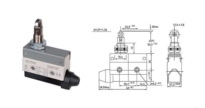 Высокое качество CNTD CZ-7312 микро-переключатель/концевой выключатель внешняя оболочка покрыта интенсивным пластиком/водонепроницаемый/маслостойкий