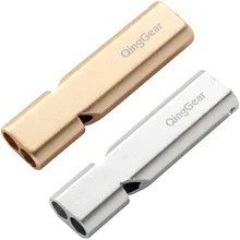 Peças de Metal Portátil de Sobrevivência de Emergência Apitos 2 High Pitch Tubos Duplos com Chaveiro para Camping Caminhadas Ao Ar Livre