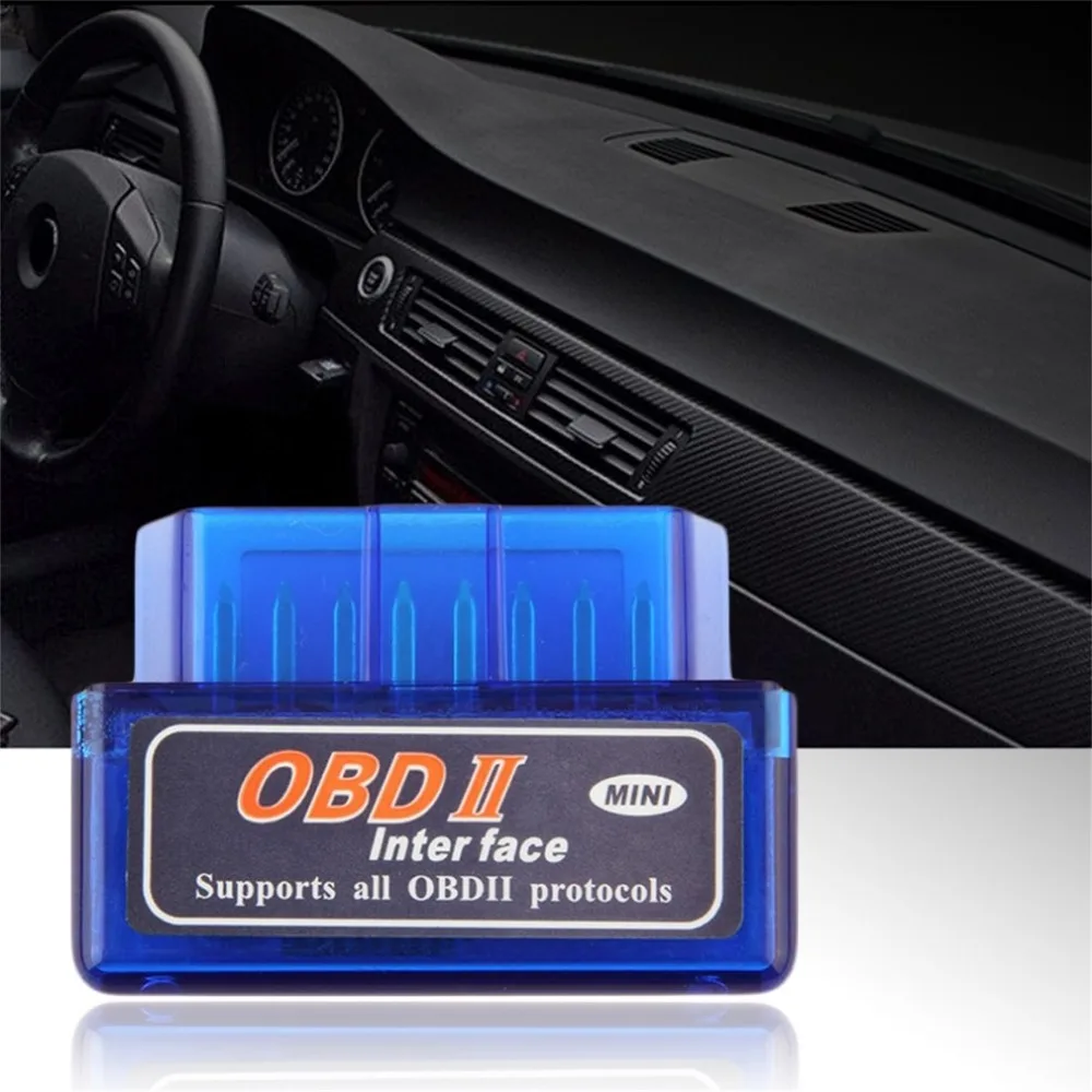 New Car Styling Mini ELM327 OBD2 II Wireless Bluetooth Automobiles Diagnostic Interface Scanner Tool Blue Portable mini elm327 l v1 5 obd2 bluetooth car diagnostic tool scanner interfac