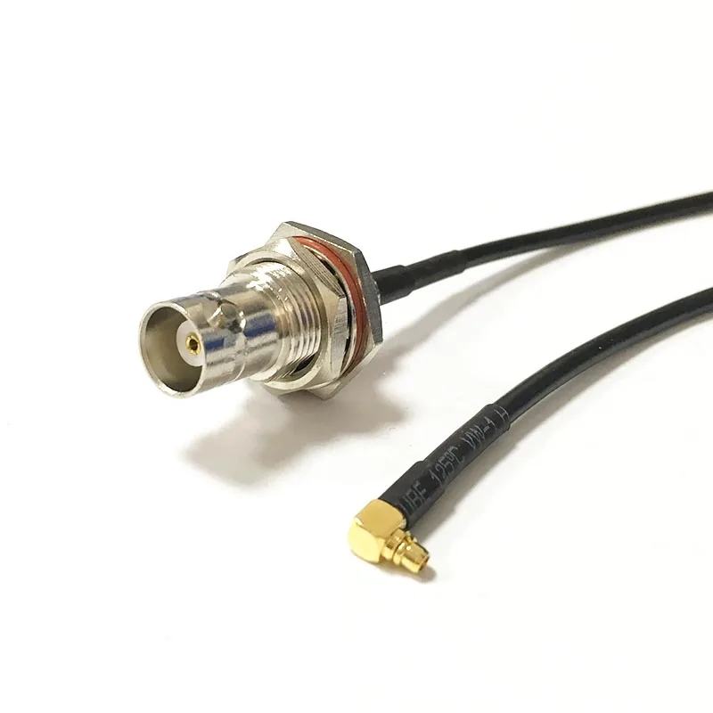 

1PC New BNC Female Jack nut Connector Switch MMCX Male Plug Right Angle Connector RG174 Wholesale 20CM 8" Adapter