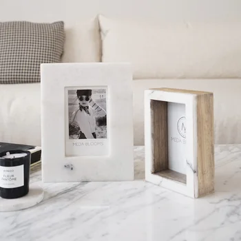 

Hot Selling Newest Modern Minimalist Creative Natural Marble Photo Frame Set Tabletop Photo Frame Decoration Modern Photo Frame