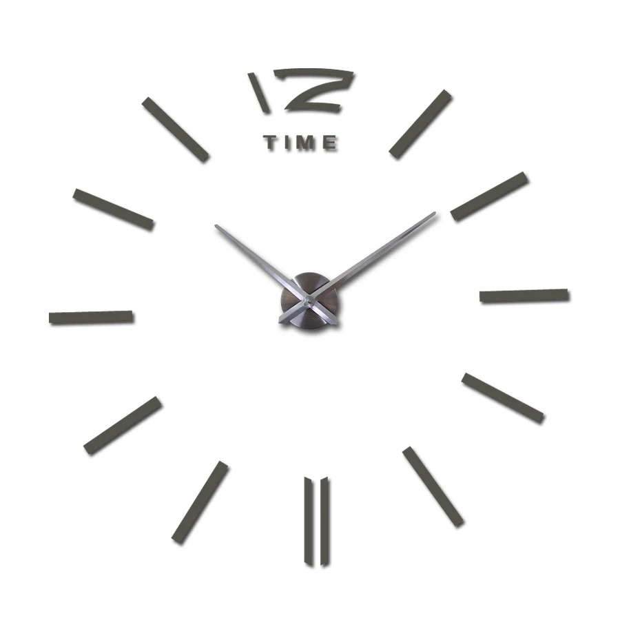 Новые украшения для дома большие настенные часы для гостиной Кварцевые Металлические современный дизайн декоративные дизайнерские часы - Цвет: Темно-серый