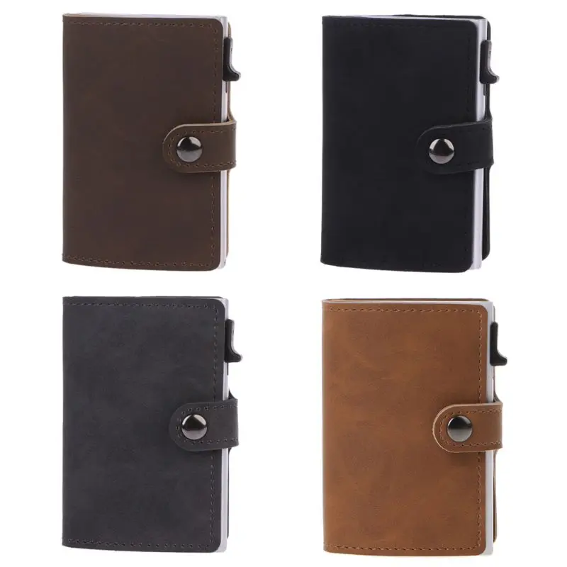 

THINKTHENDO Fashion New Men's Business Purse Credit Card Holder Money Cash Clip Wallet RFID Blocking Case 4 Colors High Quality
