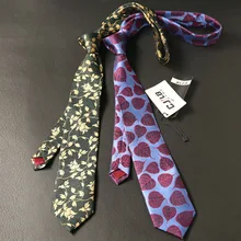 Stropdas Heren прекрасный модный дизайнерский галстук ручной работы 7 см тонкий галстук Цветочная строчка галстук с растительным орнаментом мужские Узкие галстуки
