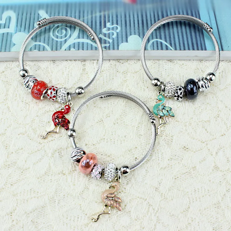 

Mixed Color Animal Bohemian Handmade Enamel Snake Chain Crystal Rhinestone Beaded Bird Pendant Cuff Bracelets & Bangles Women