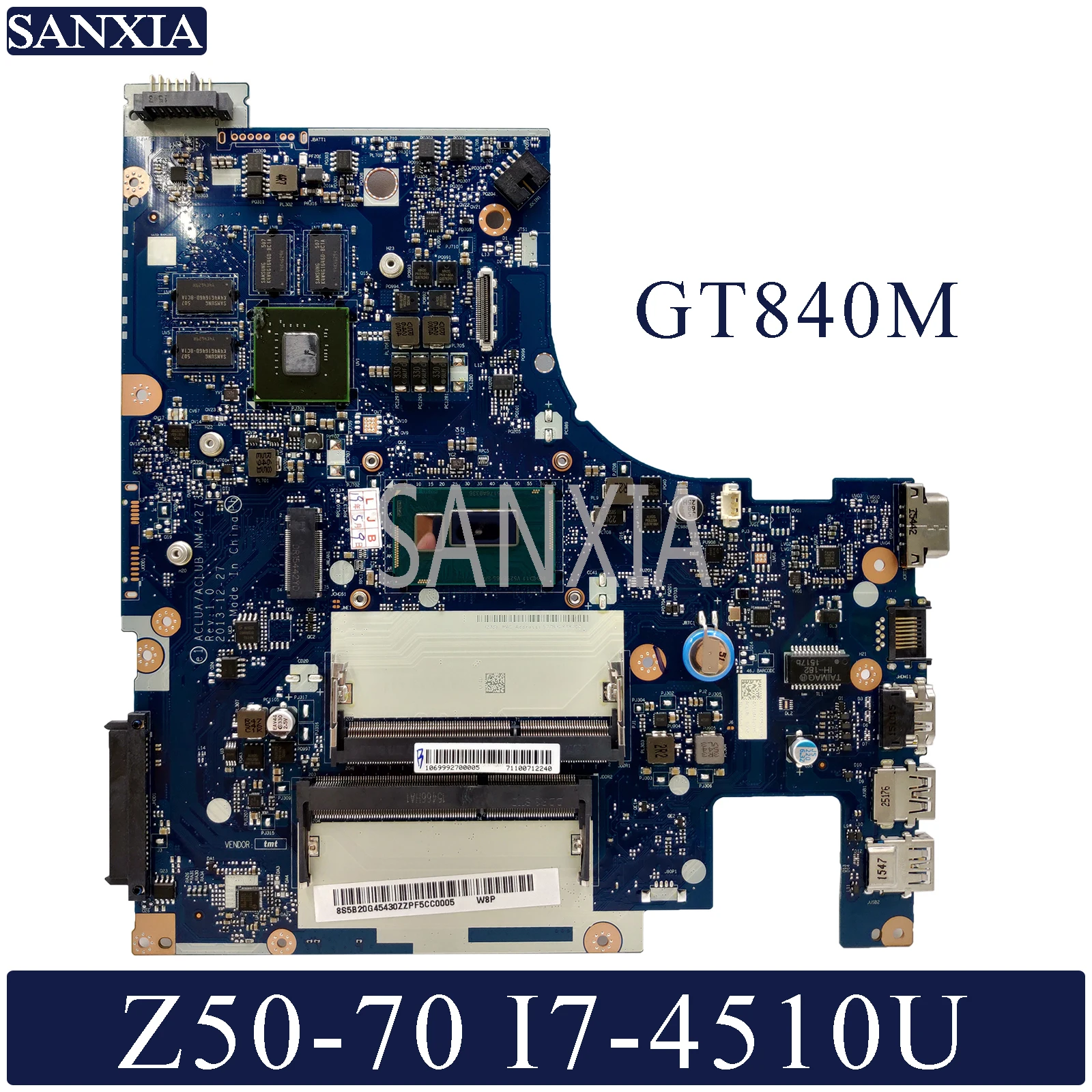  KEFU NM-A273 Laptop motherboard for Lenovo Z50-70 Test original mainboard I7-4510U GT840M