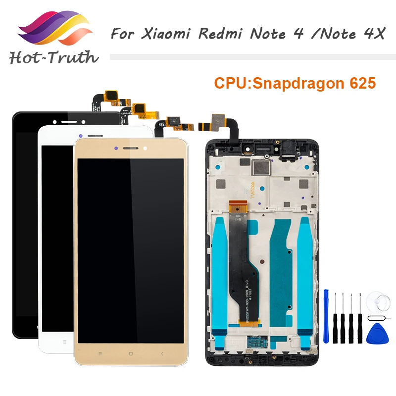 

Hot-Truth 1Pcs AAA LCD Display For Xiaomi Redmi Note 4X /Note 4 LCD Touch Screen Digitizer Assembly Global (CPU:Snapdragon 625)