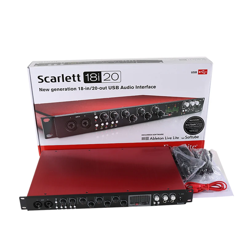 Обновление версии Focusrite Scarlett 18i20 2nd generation MKII 18 дюймов/20 из usb-аудио интерфейс 8-канальный видеорегистратор записывающий динамик Звуковая карта
