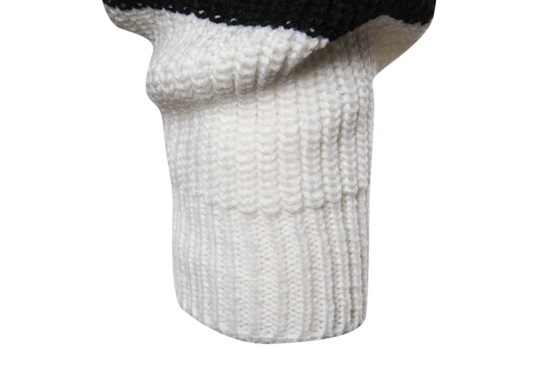 Осень-зима мужские кардиган вязаный длинный черный, белый цвет полосатый шить Повседневное модный свитер Вязание свитера мужской одежды