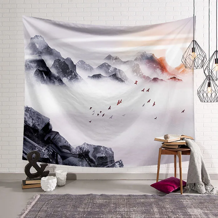 Гобелен в китайском стиле, тканевый Декор, сезонный гобелен, Настенное подвесное одеяло, пляжное полотенце, большой коврик для йоги, 200x150 см, покрывало, ковер