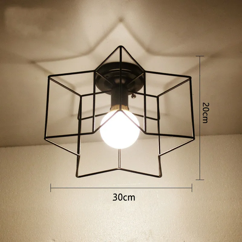 Artpad простые черные белые кухонные потолочные светильники металлическая клетка для птиц Алмазная винтажная потолочная лампа для гостиной ванной комнаты декор для прохода - Цвет корпуса: Black