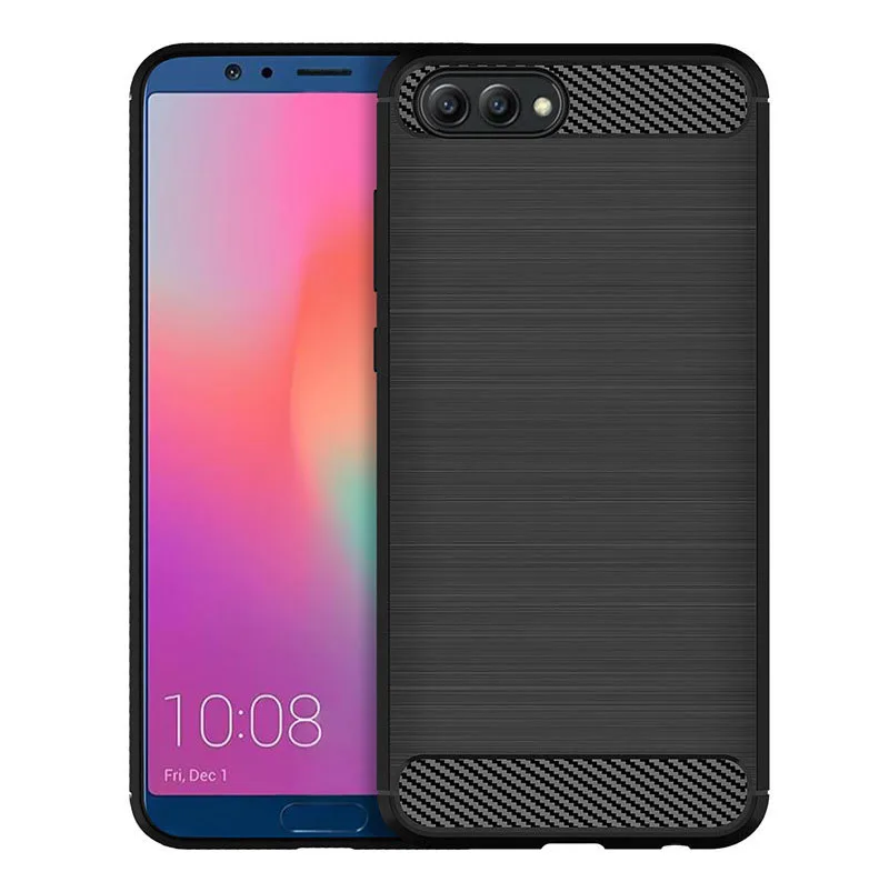 Чехол для Huawei Honor View 10 с амортизацией мягкий ТПУ защитой от царапин из углеродного