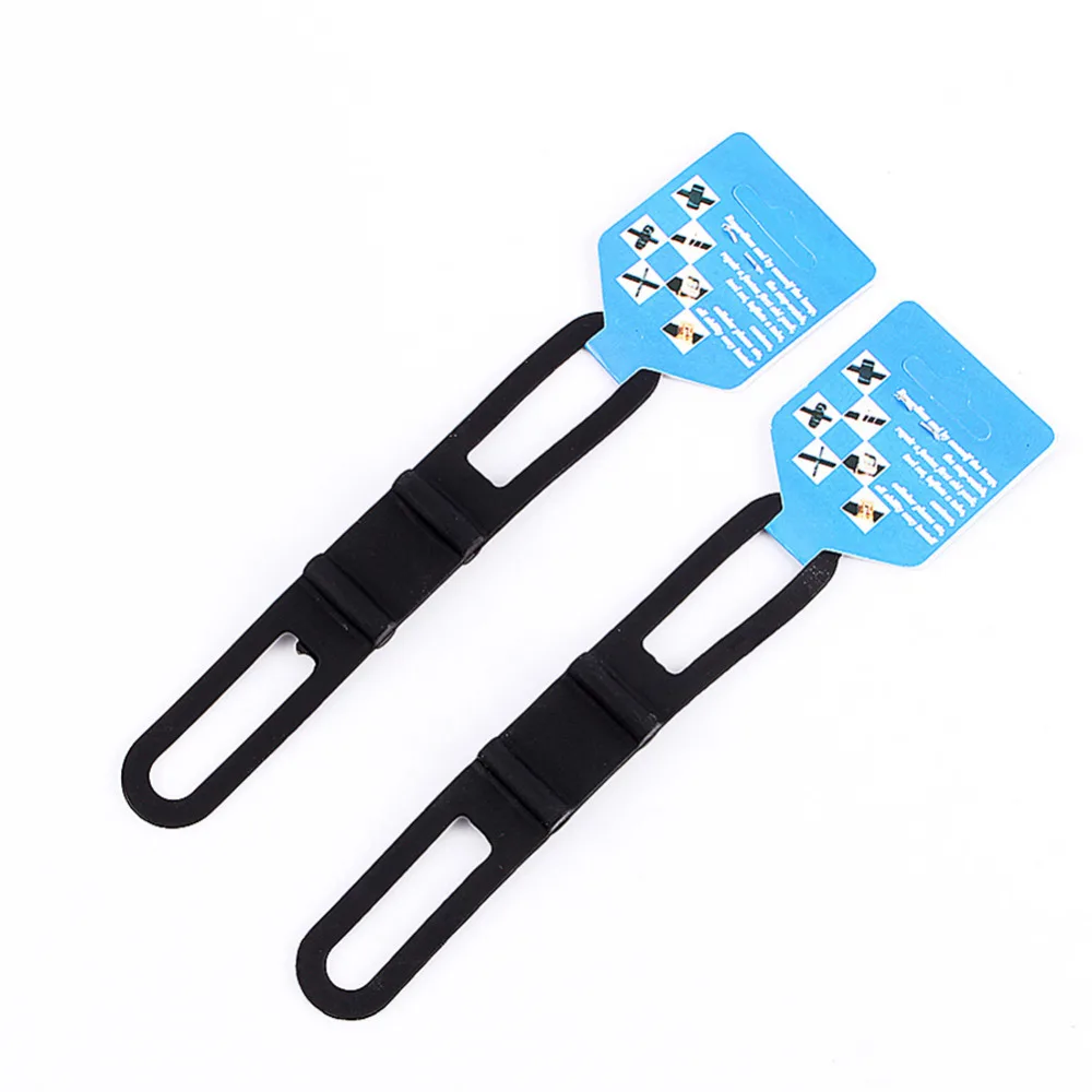 Sale 1 Pair Bike Front Light Holder Handlebar Strap Silicone Elastic Tie Rope Cycling Torch Flashlight Bandage 3