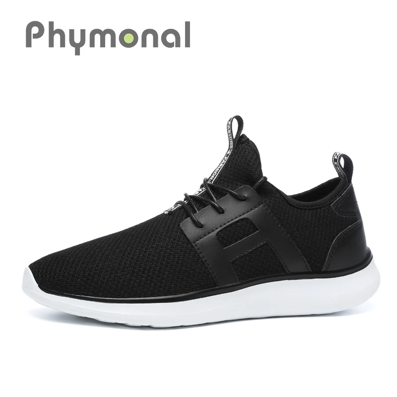 Phymonal Brand Black Light Running Shoes Mesh Breathable Sneakers Men