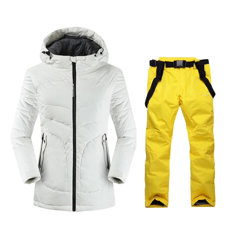 Высокое качество лыжная куртка и брюки теплые водонепроницаемые ветрозащитные лыжные и сноубордические костюмы зимний лыжный костюм женский бренд