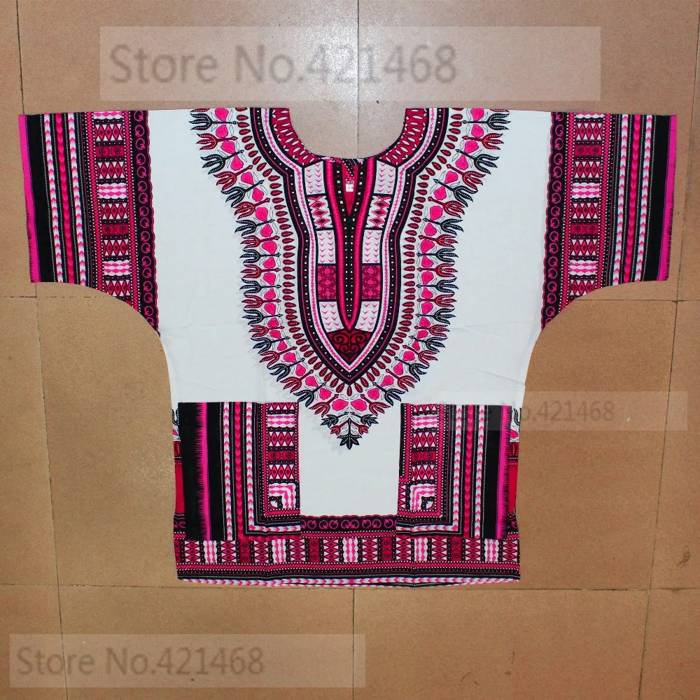 (Fast shipping) New fashion design african traditional printed 100% cotton Dashiki T-shirts for unisex (MADE IN THAILAND) african suit