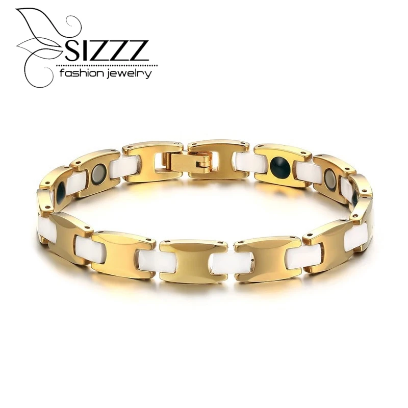 

Tungsten Magnetic Therapy Bracelet Powerful Bracelet for Men Jewelry White Ceramic Healthy Bracelet