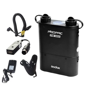 

Godox Black PB960 Dual-Output Speedlite Power Battery Pack 4500mAh for Canon Nikon Sony Flash +Flash charging cable + PB-USB
