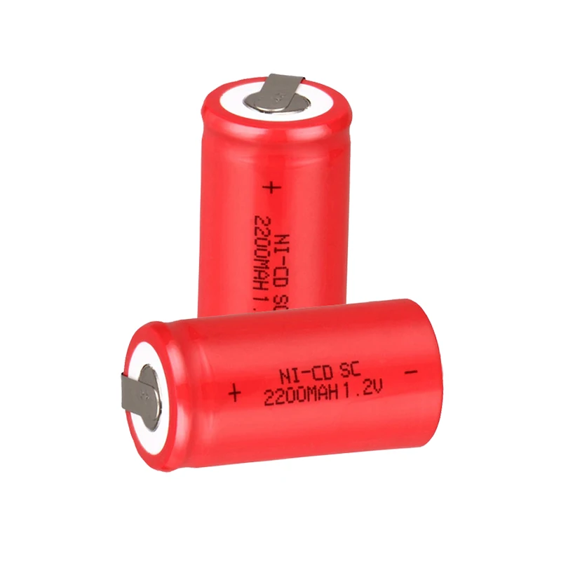 

OOLAPR Free Shipping 10 pcs battery SC battery rechargeable battery replacement 1.2 v with tab 2200 mah