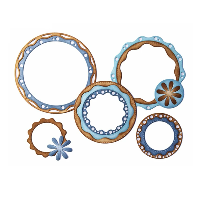 

New Lace Circles Frames Set Metal Cutting Dies Stencil for DIY Scrapbooking Album Embossing Paper Cards Making Decorative Crafts