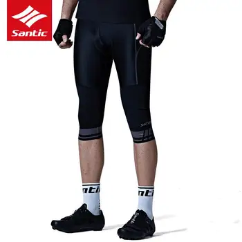 

Santic Cycling Shorts Pro Team Men MTB Road Bike Shorts 4D Sponge Pad Breathable Quick-dry Bicycle 3/4 Shorts Bermuda Ciclismo